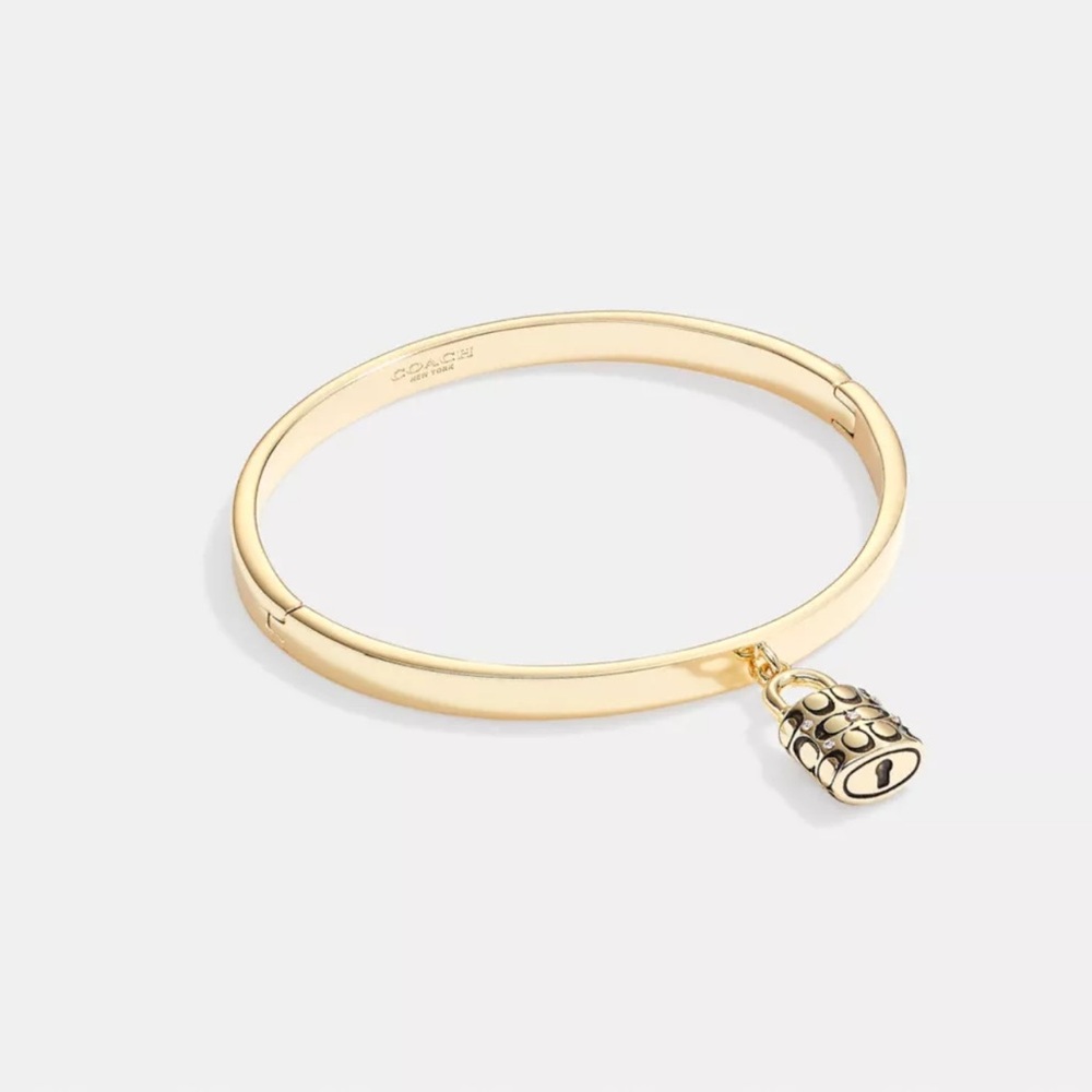 Coach Quilted Padlock Bangle